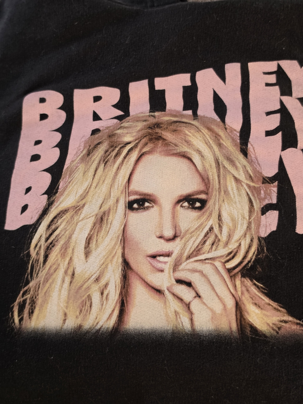 Official Britney Spears Bravado 2018 Black Cropped Graphic Hoodie Rare - Picture 3 of 5
